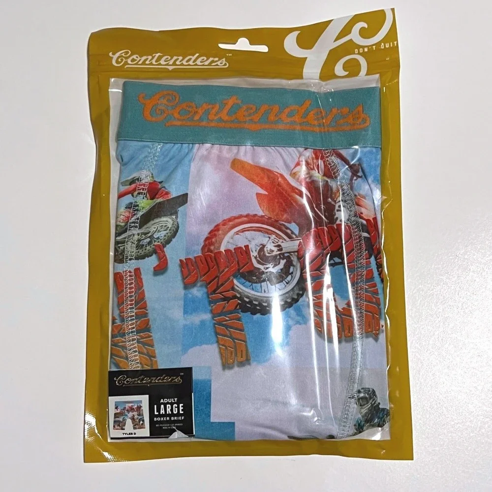 Contenders Tyler D Motocross Boxer Briefs Mens Large Dont Quit Dirt Bike NEW